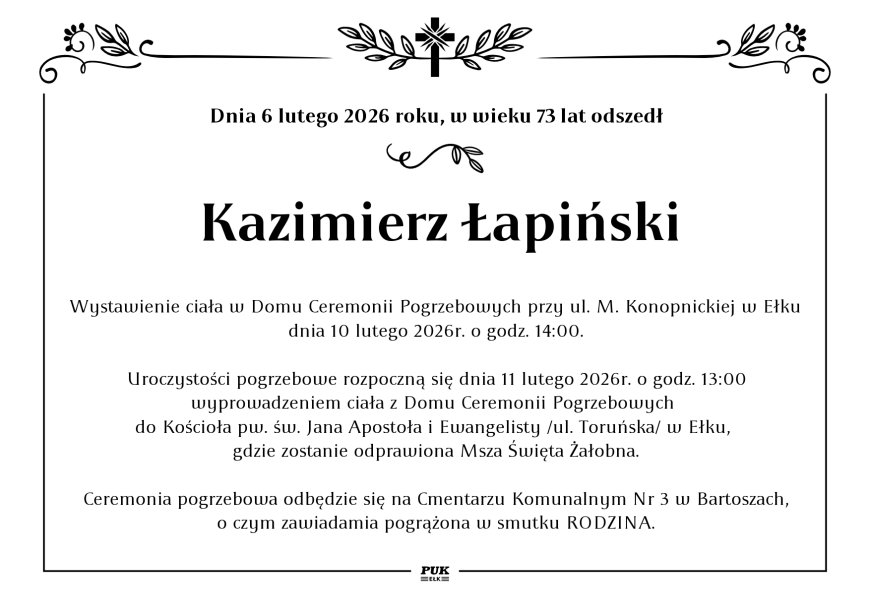 Kazimierz Łapiński - nekrolog